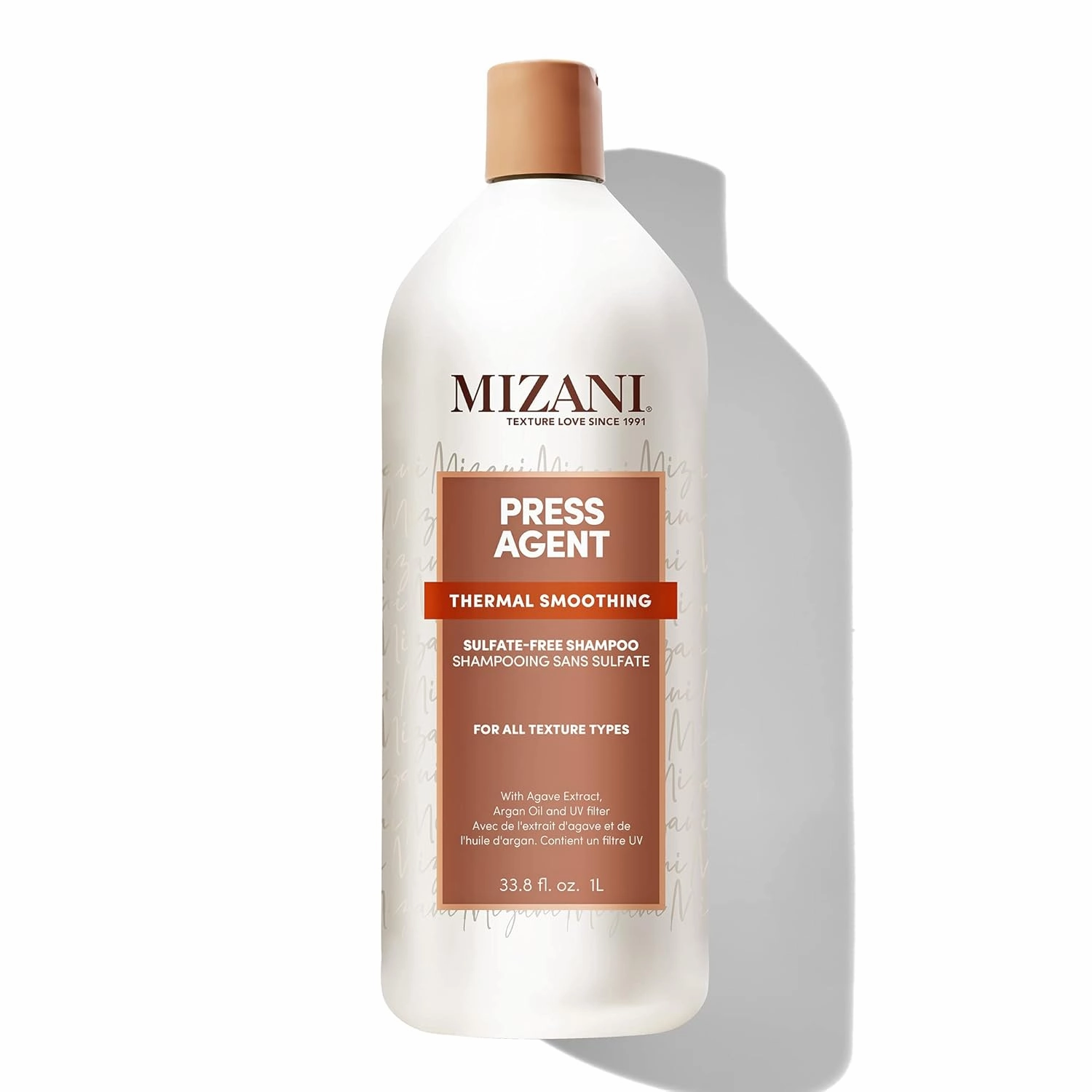 MIZANI Press Agent Sulfate-Free Shampoo - Thermal Smoothing - Moisturizes Hair For Heat Styling, Blowout & Silk Press For Dry & Frizzy Hair, With Argan Oil