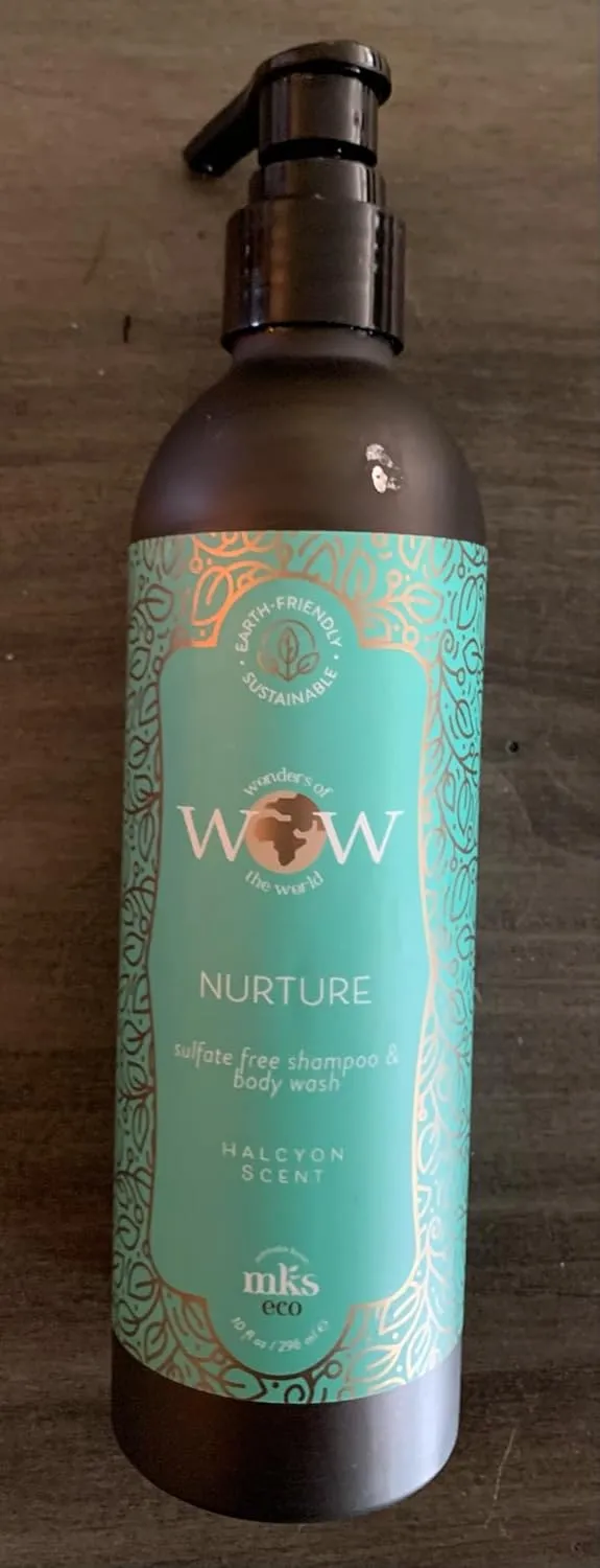 MKS eco WOW Nurture Sulfate-Free Shampoo & Body Wash, Halcyon Scent - Free From Silicones, Sulfate Cleansers, Parabens, Gluten, Mineral Oil & Petrolatum - Vegan, Cruelty Free