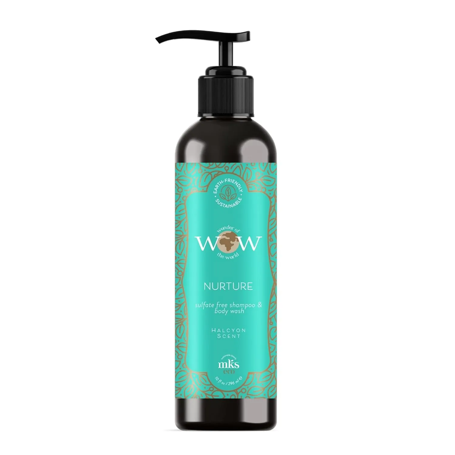 MKS eco WOW Nurture Sulfate-Free Shampoo & Body Wash, Halcyon Scent - Free From Silicones, Sulfate Cleansers, Parabens, Gluten, Mineral Oil & Petrolatum - Vegan, Cruelty Free