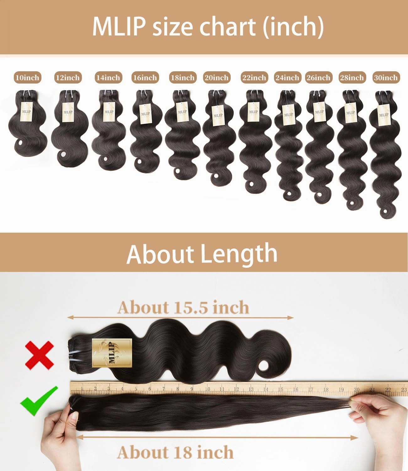 mlip Raw Bundles Human Hair Body Wave, No Tangle Shedding, Keep Texture Silky Soft After Multiple Washes, 15A Raw Indian Hair Bundles 14 16 18 Inches, Triple Lifespan 3X