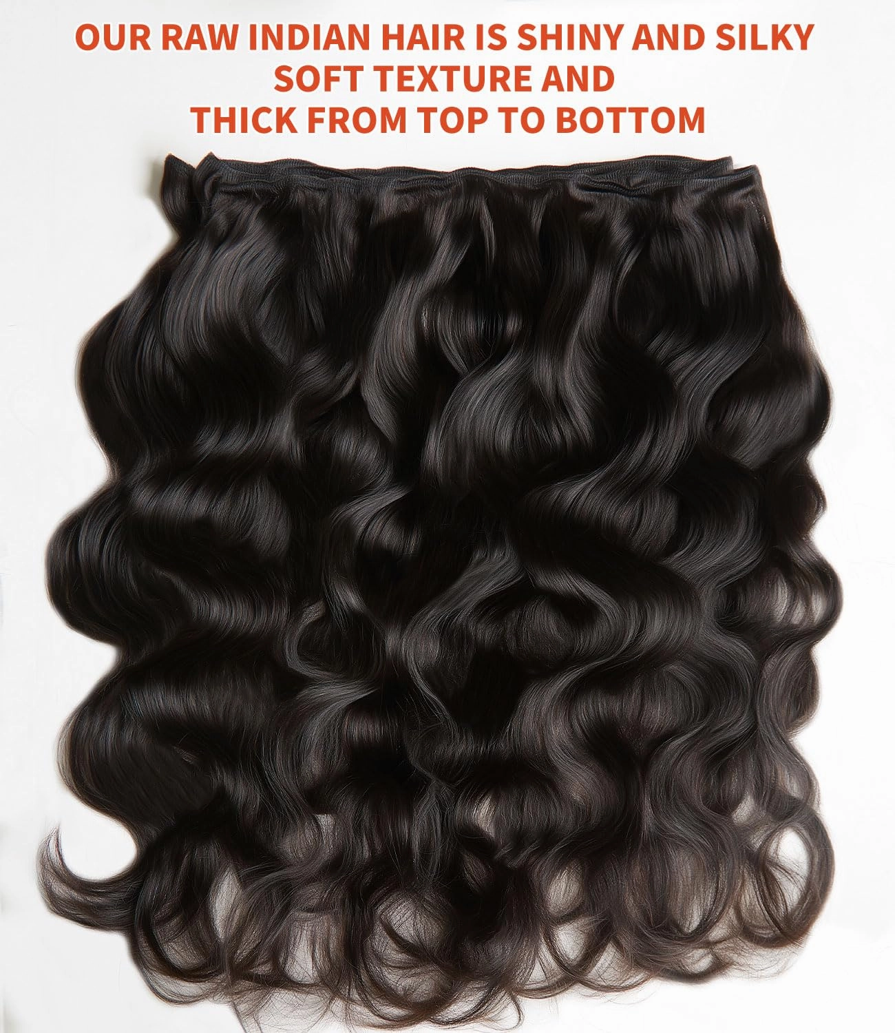 mlip Raw Bundles Human Hair Body Wave, No Tangle Shedding, Keep Texture Silky Soft After Multiple Washes, 15A Raw Indian Hair Bundles 14 16 18 Inches, Triple Lifespan 3X