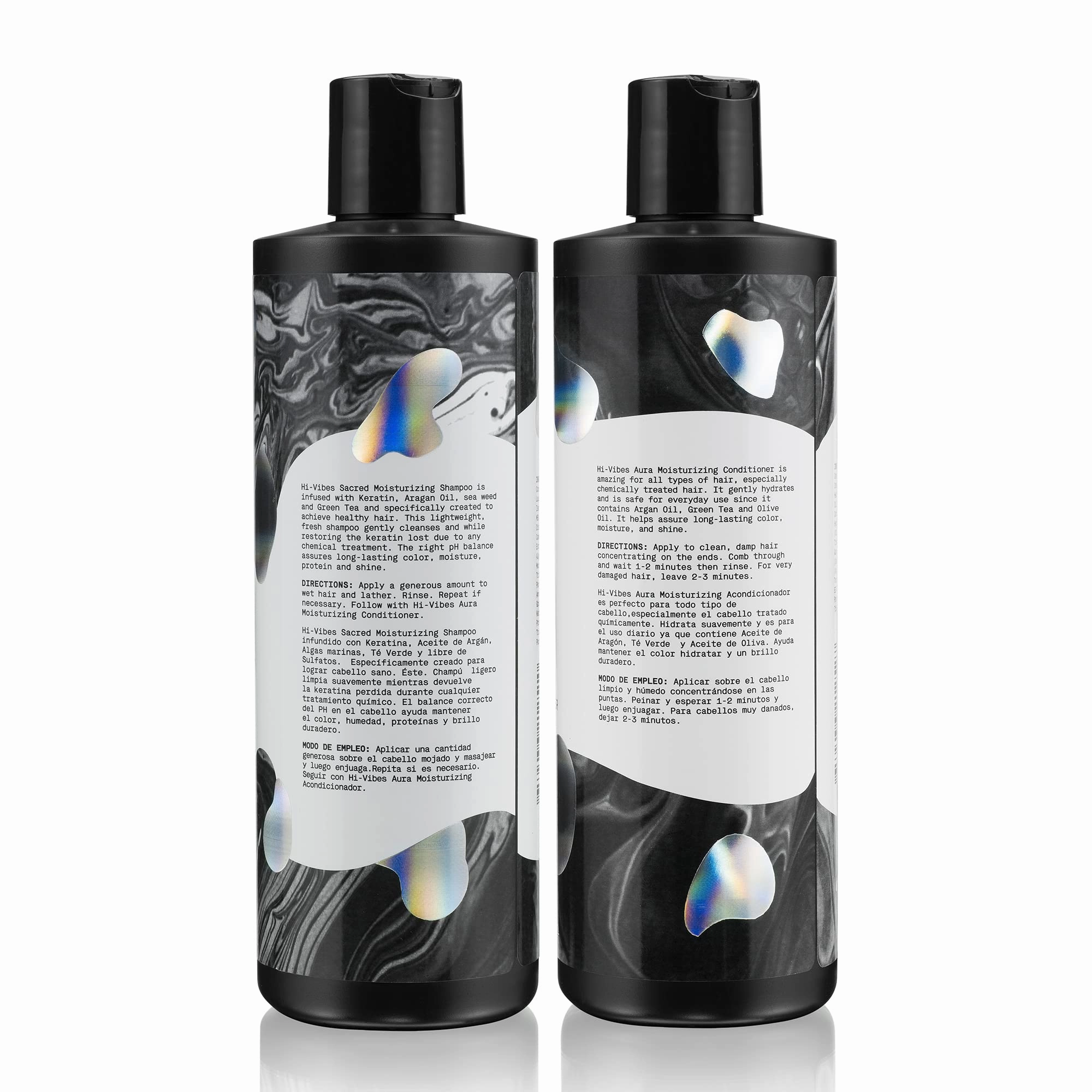 MOEHAIR Hi-Vibes Argan Oil Shampoo and Conditioner | Infused With Avocado, Sunflower, and Coconut Oils | Cleans and Nourishes Hair | Vegan Shampoo and Conditioner Set | Sulfate & Paraben Free, 16.9 Oz