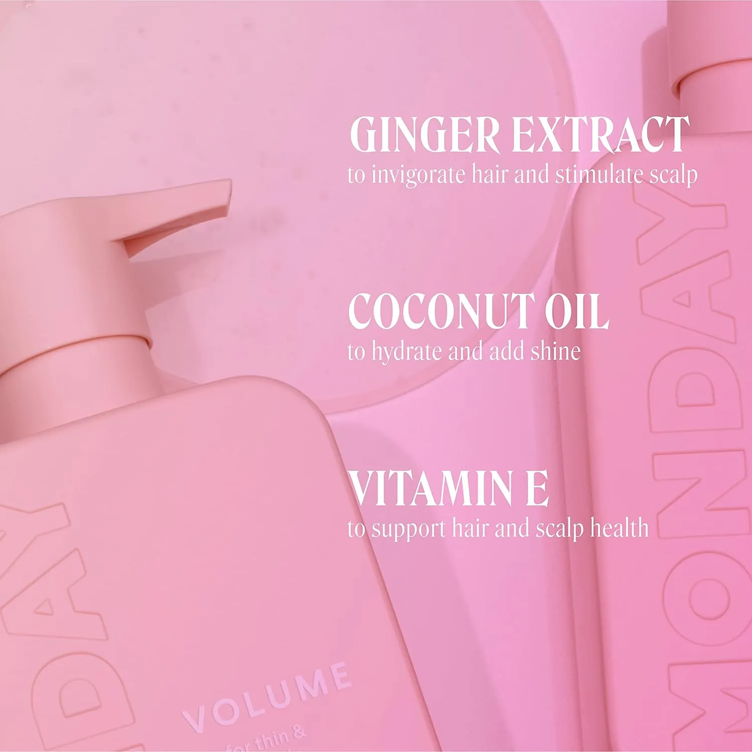 MONDAY HAIRCARE Volume Shampoo 887ml Bulk Pack (Amazon Exclusive), for Thin, Fine, and Oily Hair, Made from Coconut Oil, Ginger Extract, & Vitamin E, 100% Recyclable Bottles