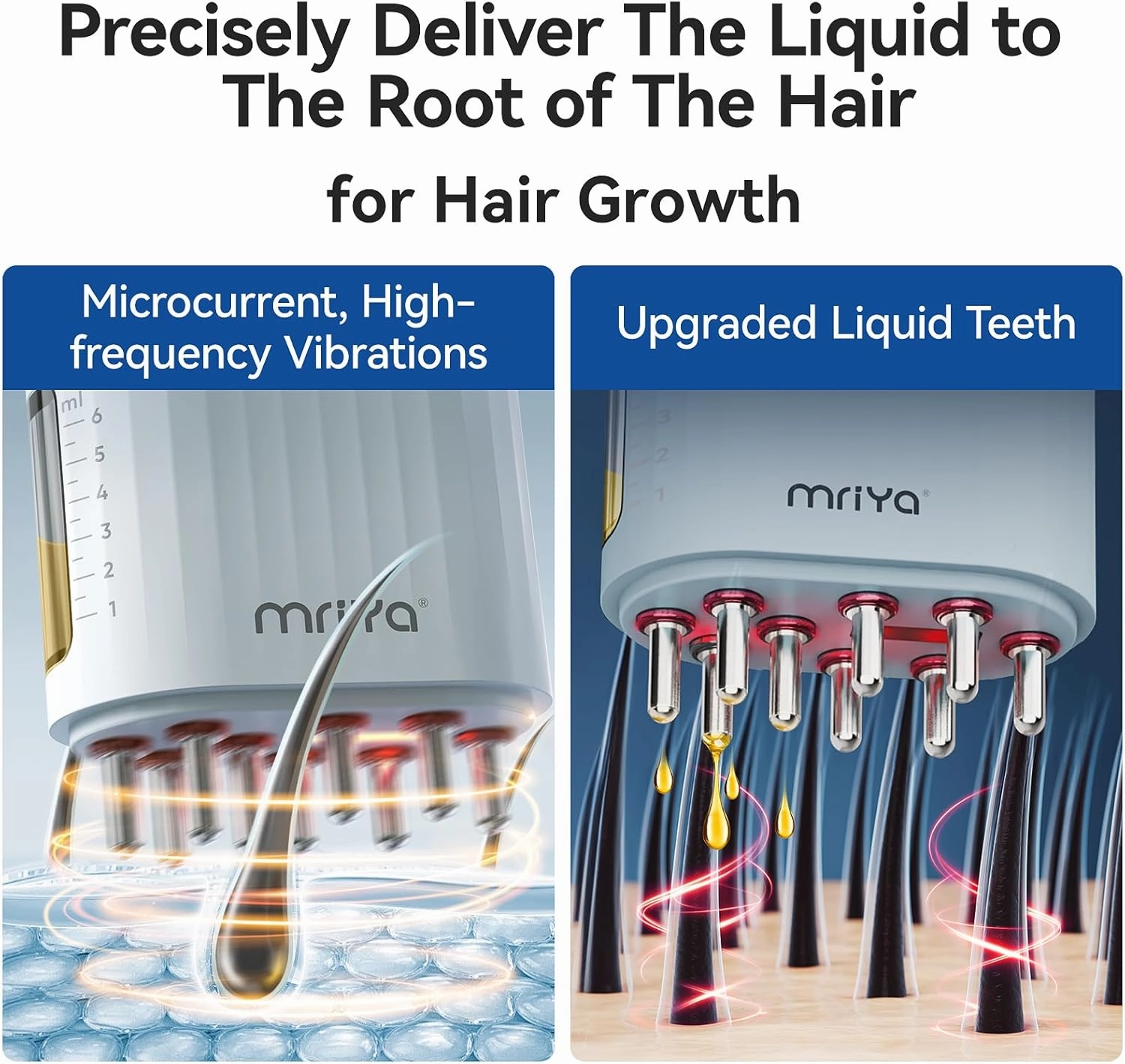 mriya 2 in 1 Hair Oil Applicator, Electric Oil Dispenser for Scalp, Scalp Massager Applicator Brush for Hair Treatment Essential Oils Liquids