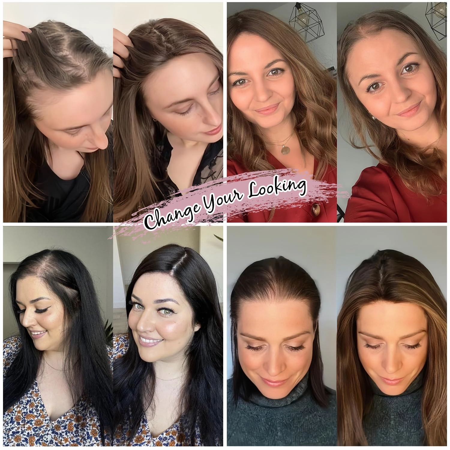 Ms Taj 16 Inch Hair Toppers for Women Real Human Hair – 5x5.5inch Skin Scalp, Natural Look Hairpiece with Clips, Lightweight & Comfortable, Ideal for Daily Wear, Adds Volume & Coverage(Light Brown)