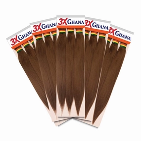 Multi Pack Deals! Pre-stretched X-Pression 3X Ghana Braids unfolded 50" 100% Kanekalon Easy to Braid Itch Free (5-PACK, 30) E613XG5-305