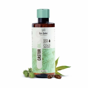 N.a.t. H.a.b.i.t. Cold Pressed Jamaican Black Castor Oil for Hair & Eye Lashes Growth, 100% Pure Castor (Arandi) Oil, Skin & Hair With Vitamin E, Omega-6 & 9, Mineral Free - (200 ml)
