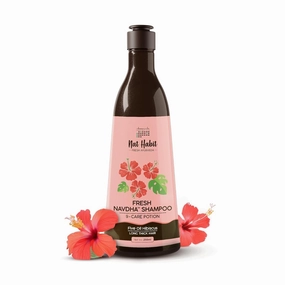 N.A.T. Habit Hibiscus Hair Growth Shampoo – 250ml | Sulfate-Free Natural Formula | Infused with 5 Nourishing Oils | Promotes Strong, Healthy Hair | For Women & Men
