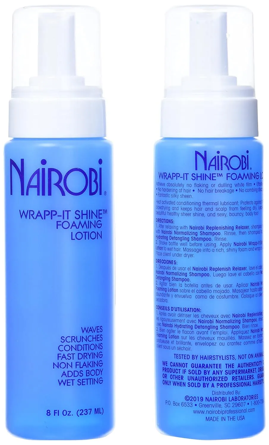 Nairobi Wrapp-it Shine Foaming Lotion, 2 Count