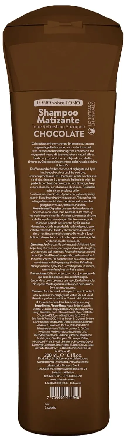 naissant Cooper Chocolate Hair Toning Shampoo | Color Depositing | Refresh & Neutralize Brassy Tones | Paraben, Ammonia & Sulfate Free | Pro-Vitamin B5, Olive Oil & Honey (Chocolate) 10.1 Fl Oz