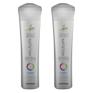 Naissant Set Purple Shampoo & Toning Mask | Eliminates Brassiness | Neutralizes Yellow & Orange Tones | Paraben, Ammonia & Sulfate Free | Pro-Vitamin B5, Olive Oil & Honey (Azul Plata) 10.1 Fl Oz