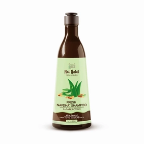 Nat.../ Habit Aloe Peanut Navdha Shampoo - Natural Cleanser for Women & Men, Locks Intense Moisture, Renders Sheen, For Daily Hair Softness, 250ml