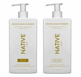 Native - Coconut Milk & Turmeric - Shampoo and Conditioner Set | Sulfate Free, Paraben Free, Dye Free, with Naturally Derived Clean Ingredients| 16.5 oz - Pack Of 02, Gold