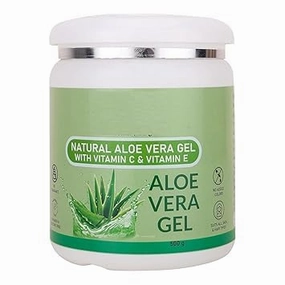 Natural Aloe Vera Gel with Vitamin C & E | Hydrates, Moisturizes & Soothes Irritated Skin | Pure & Natural Aloe Vera Gel for Face, Acne, Scars (500g)