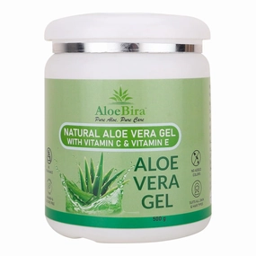Natural Aloe Vera Gel with Vitamin C & E | Hydrates, Moisturizes & Soothes Irritated Skin | Pure & Natural Aloe Vera Gel for Face, Acne, Scars (500g) (Buy 2 Quantity Get 1 Quantity Free)