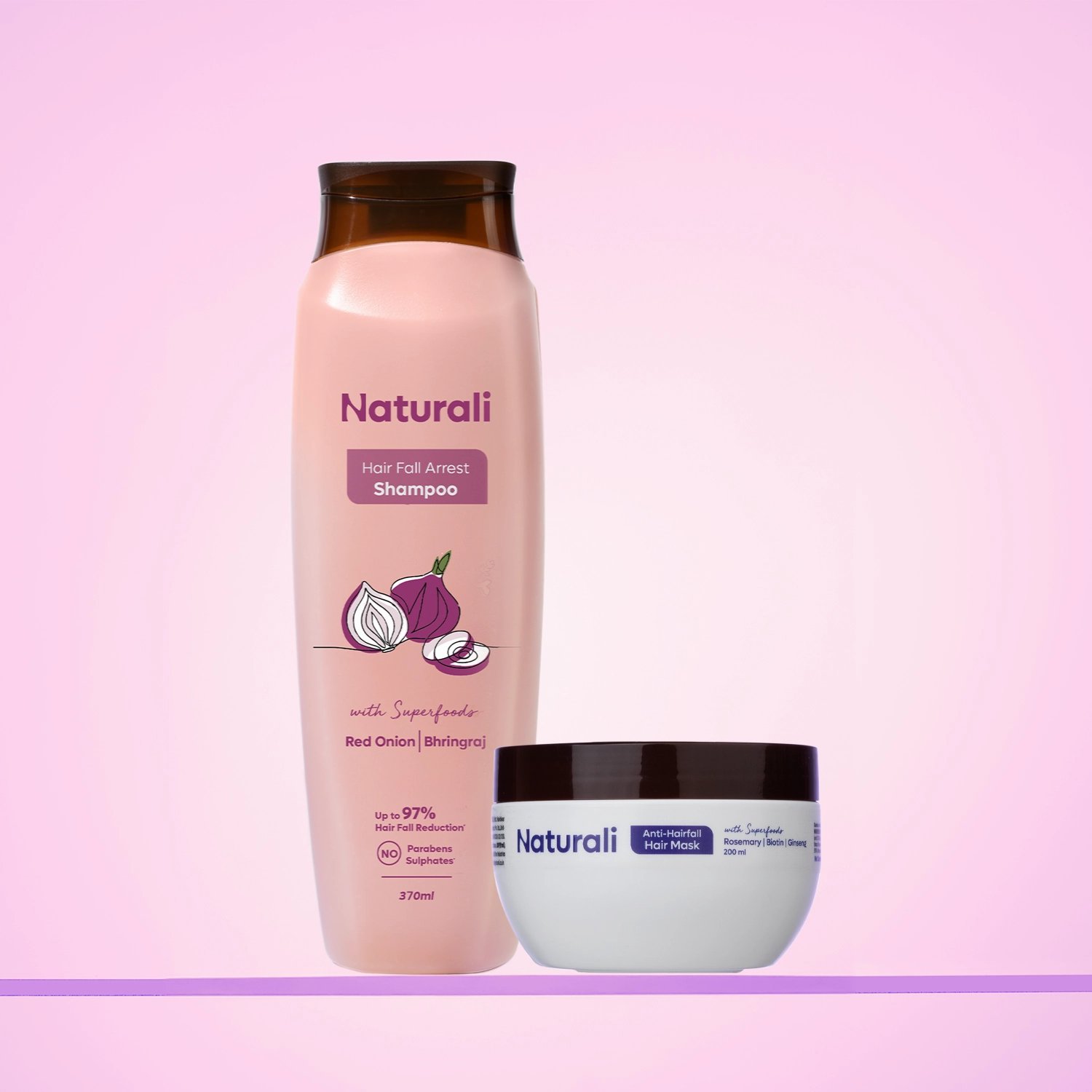 Naturali Hairfall Nourishing Care Combo - Hairfall Arrest Shampoo   Anti-Hairfall Hair Mask