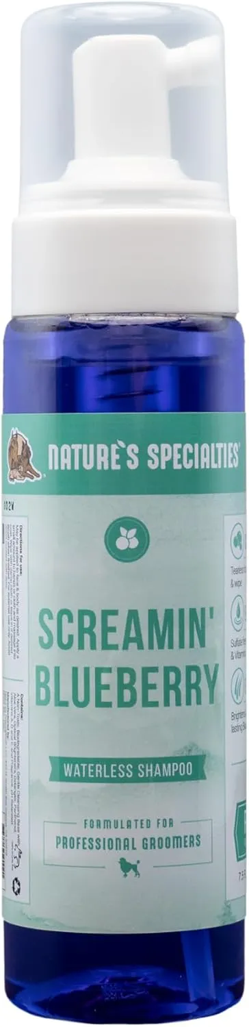 Nature's Specialties Screamin' Blueberry Dog Gentle Facial Wash for Pets, Natural Choice of Professional Groomers, Optical Brightener, Made in USA, 7.5 oz