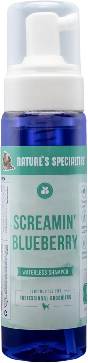 Nature's Specialties Screamin' Blueberry Dog Gentle Facial Wash for Pets, Natural Choice of Professional Groomers, Optical Brightener, Made in USA, 7.5 oz