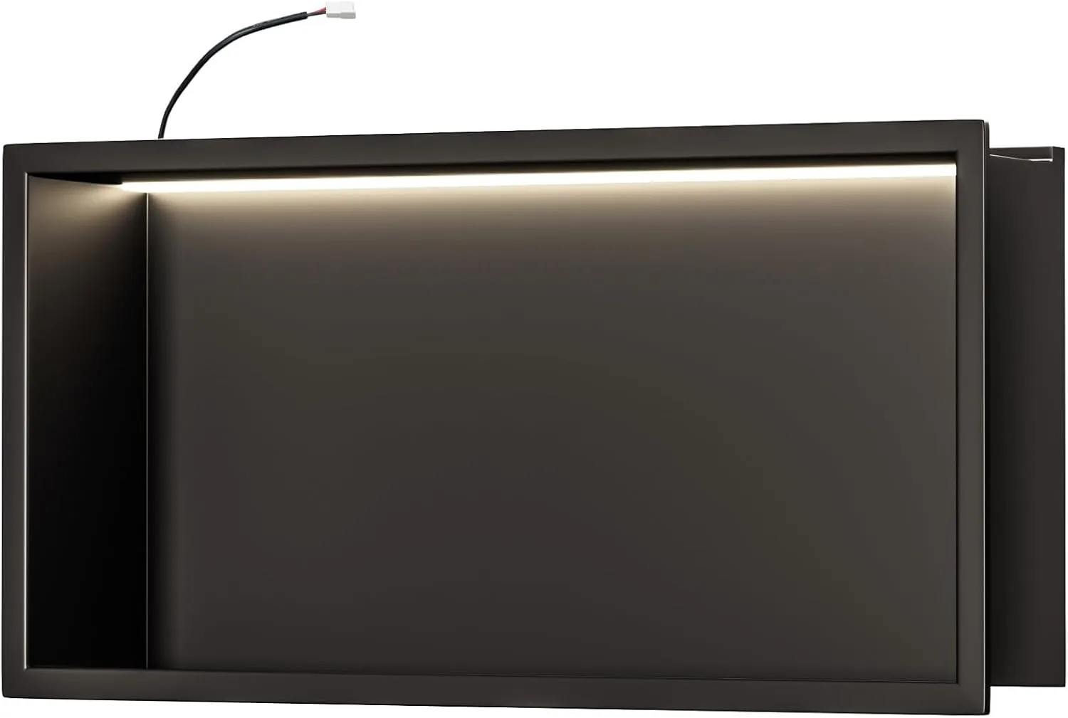 Neodrain LED Shower Niche, 24"X12" Matte Black Wall Niche, NO Tile Needed Stainless Steel Bathroom Niches with Non-dimmable Led Light 3000K, Recessed Shower Cabinet Cubby for Shampoo