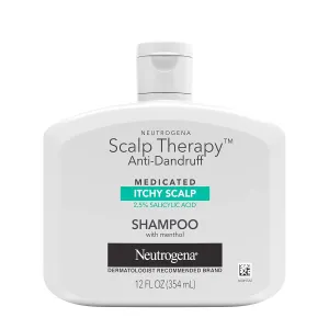 Neutrogena Scalp Therapy Anti-Dandruff Shampoo for Itchy Scalp, 2.5% salicylic acid with Peppermint Fragrance, 12 fl oz