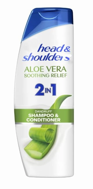 New Dandruff Shampoo, Aloe Vera for Soothing Scalp Relief, Paraben Free, 12.5 oz (1 Pack, Package May Vary)