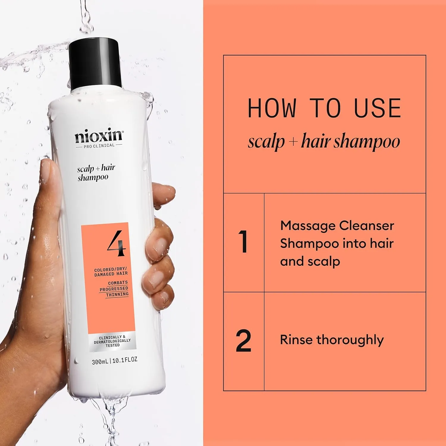 Nioxin System 4 Scalp   Hair Thickening Shampoo For Colored, Dry, & Damaged Hair with Progressed Thinning Maintain Vibrant Color Nourish & Boost Hair Density with Niacinamide & Biotin