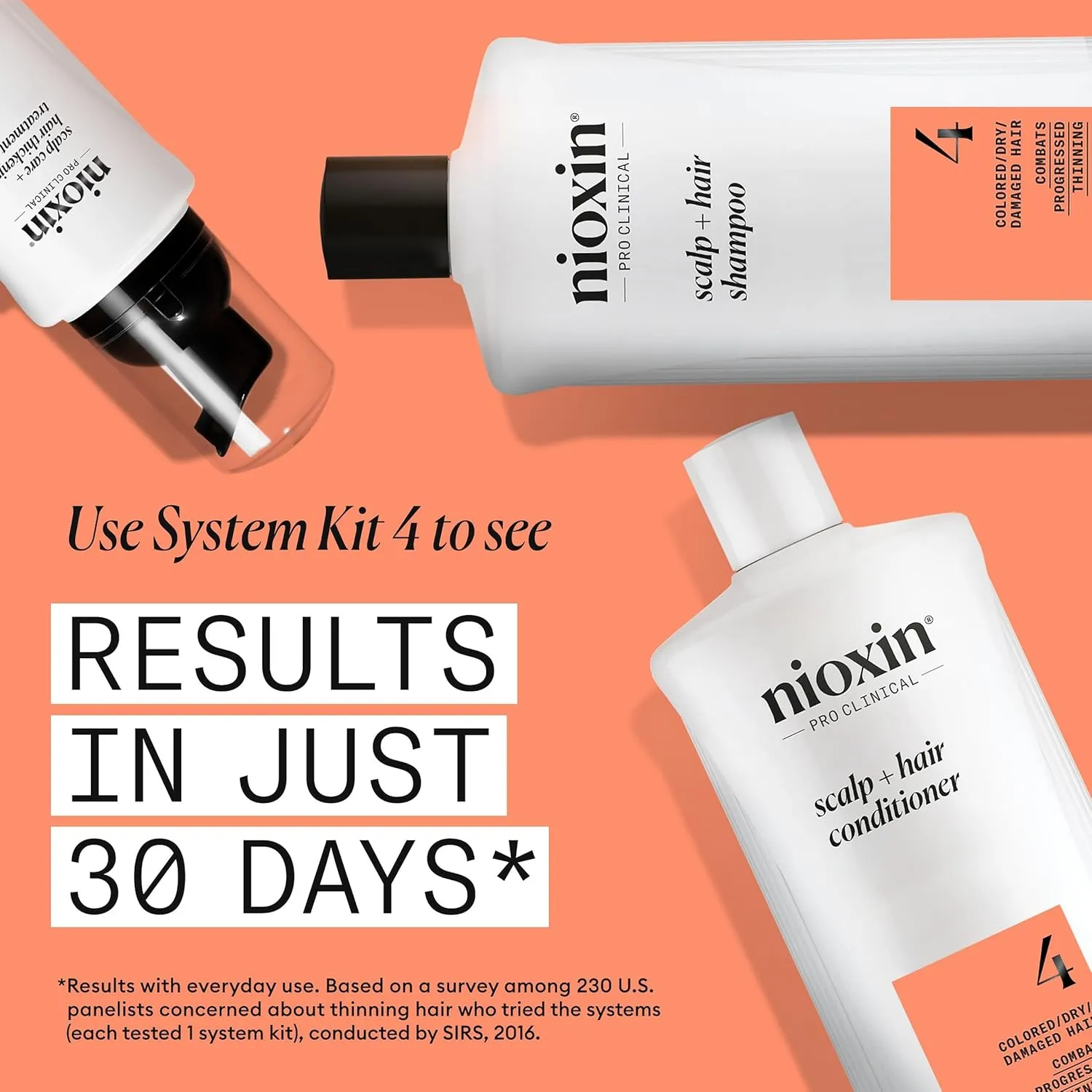 Nioxin System 4 Scalp   Hair Thickening Shampoo For Colored, Dry, & Damaged Hair with Progressed Thinning Maintain Vibrant Color Nourish & Boost Hair Density with Niacinamide & Biotin