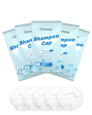 No Water Rinse Free Shampoo Caps for Camping & Home Care, Dry Hair Washing Caps for Adult & Elderly, Waterless Shampoo Shower Caps for Bedridden Patients, Microwaveable & Alcohol-Free, 5 Pack