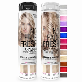 No Fade Fresh Natural Blonde Hair Color Depositing Depositing Shampoo   Conditioner Duo - Enhance Color, Prevent Fading & Refresh Warm Blonde Color, Hair Color Toner