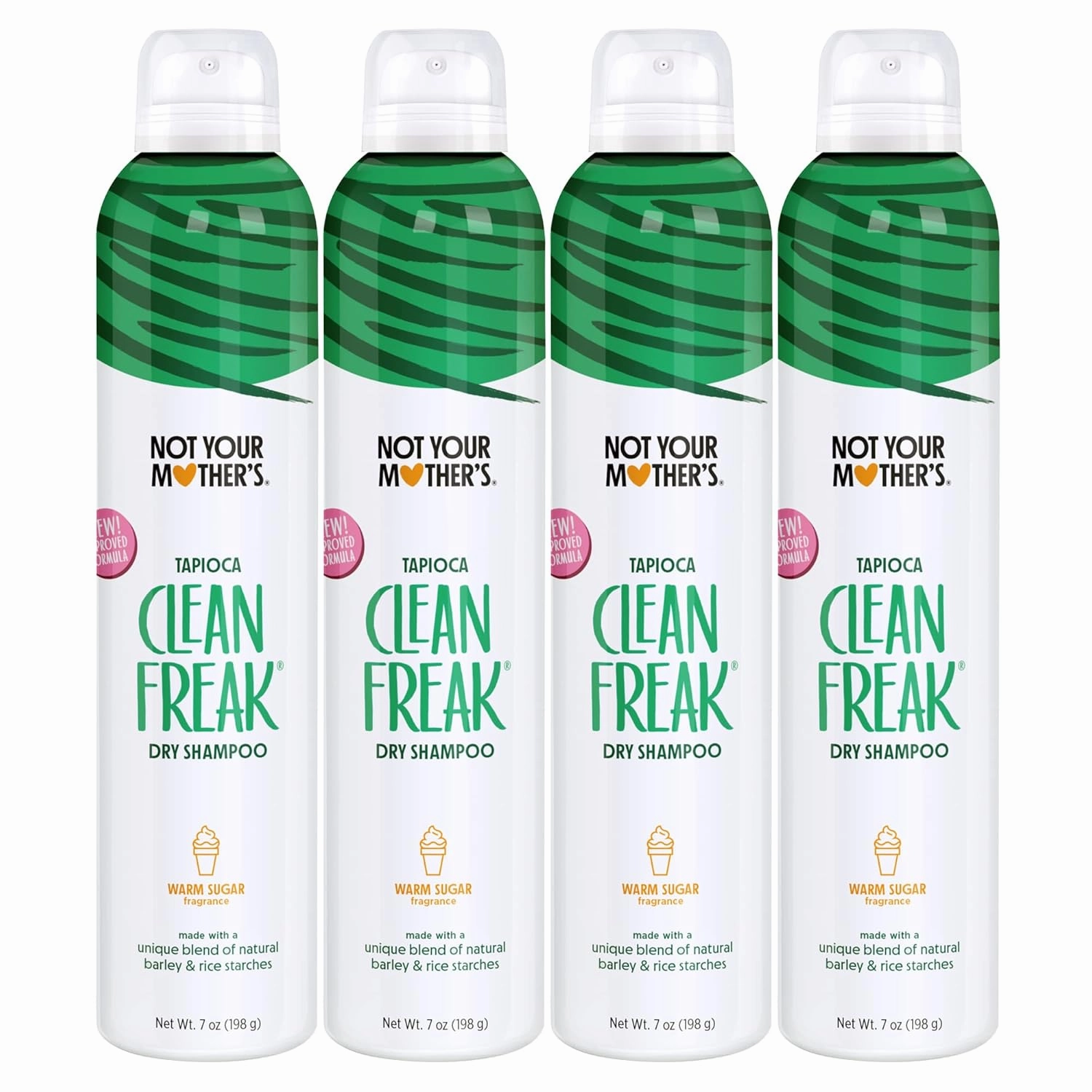 Not Your Mother's Clean Freak Tapioca Dry Shampoo - (4-Pack) 7 oz - Refreshing Dry Shampoo Instantly Absorbs Oil - Hair Essentials for All Hair Types