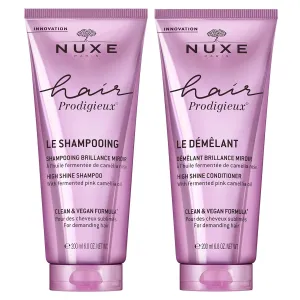 Nuxe Hair Prodigieux High Shine Shampoo (6.8 fl oz) & Conditioner (6.8 fl oz) Duo, Nourishing Hair Care Set with Camellia Oil, Silicone-Free, Sulfate-Free
