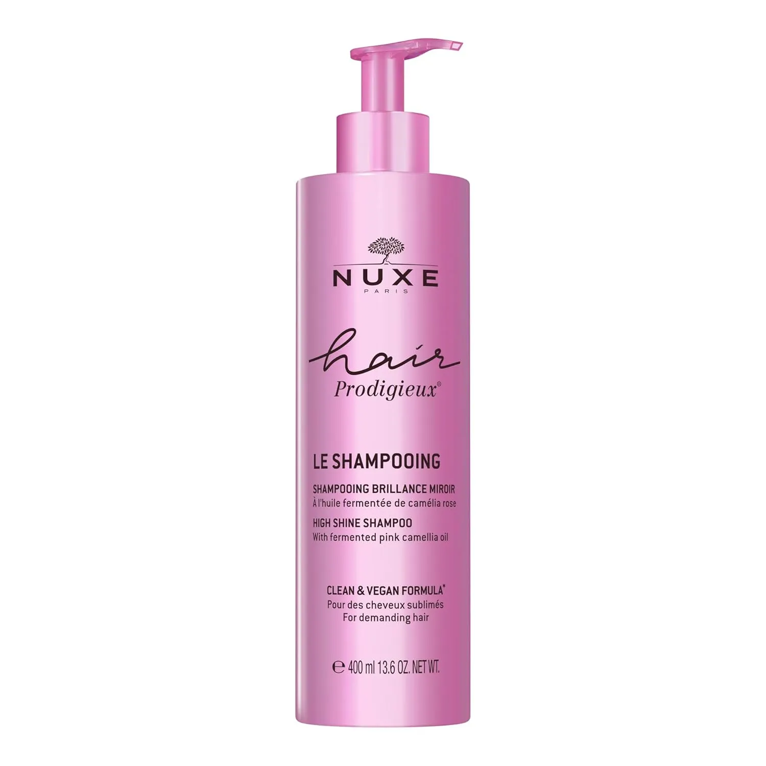 NUXE Hair Prodigieux High Shine Shampoo, Nourishing & Cleansing Radiance Boost with Fermented Pink Camellia Oil