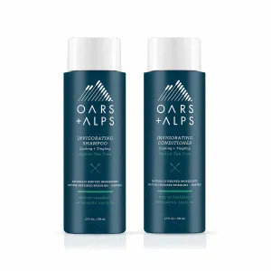 Oars   Alps Men's Sulfate Free Hair Shampoo and Conditioner Set, Infused with Witch Hazel and Tea Tree Oil, Alpine Tea Tree, 12 Fl Oz Each