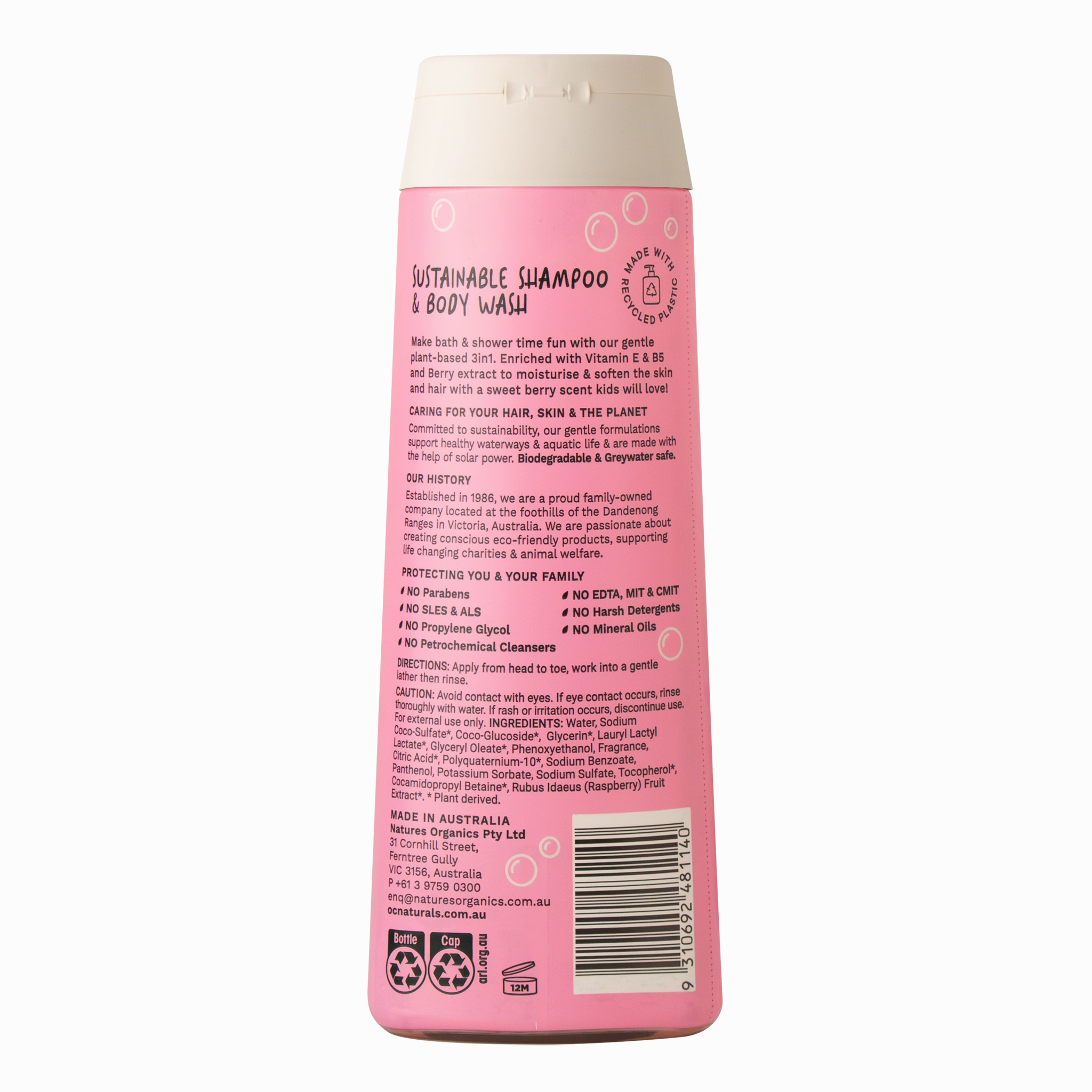 OC Kids 3in1 Berry Bliss Conditioning Shampoo & Body Wash 400ml
