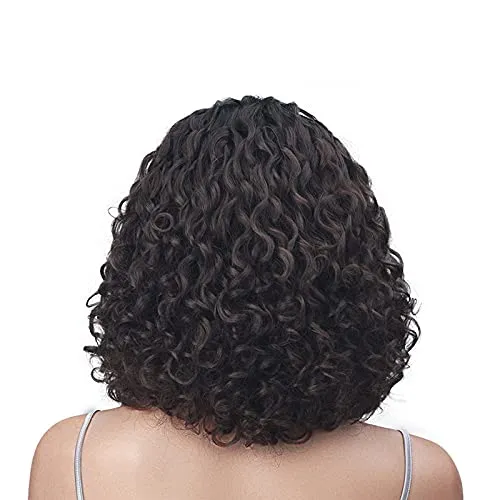Ombre Curly Wigs for Black Women - Wavy Water Wave Wig, 14 inch, Synthetic, Heat Resistant