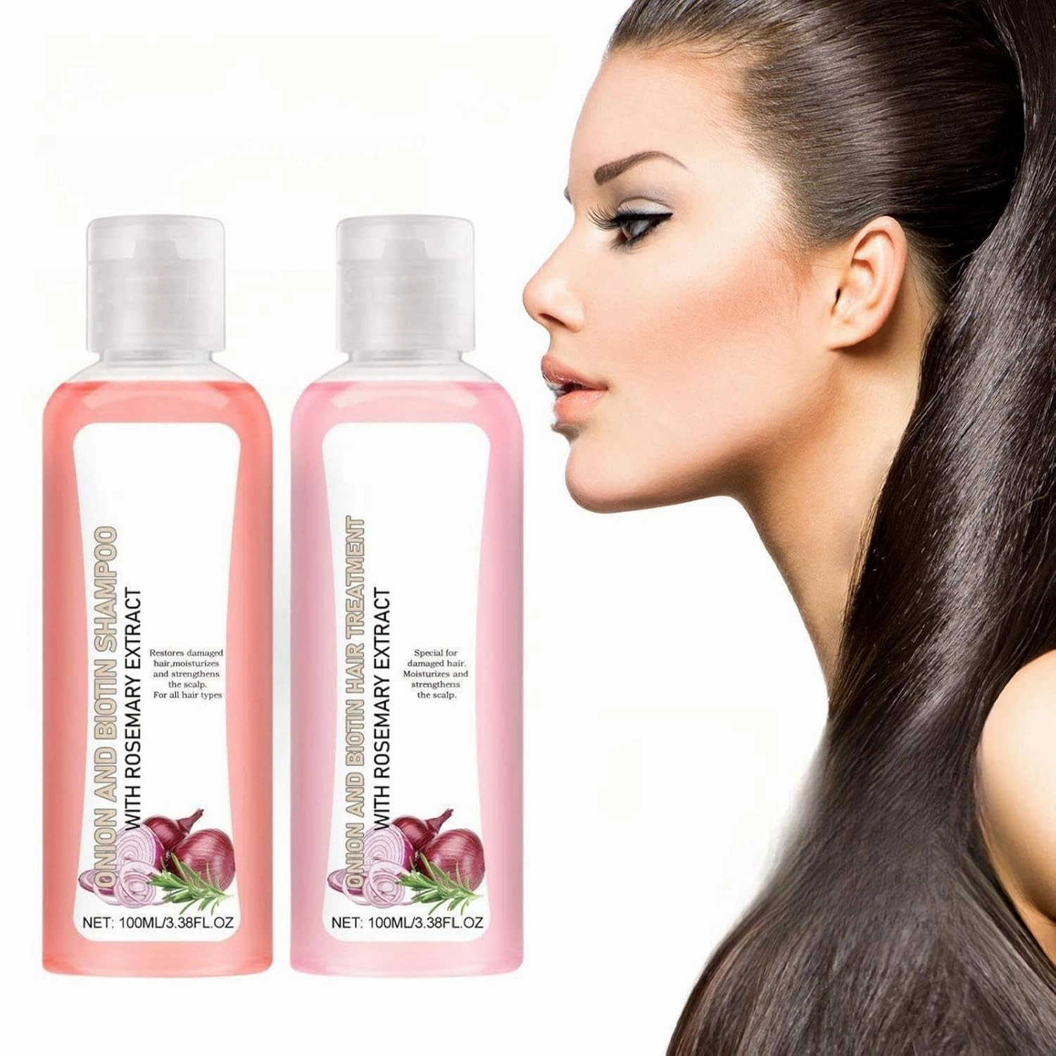 Onion Biotin And Rosemary Shampoo,Thicker And Longer Hair, For Soft Hair & Shine,Silicone Free Shampoo Hair Care