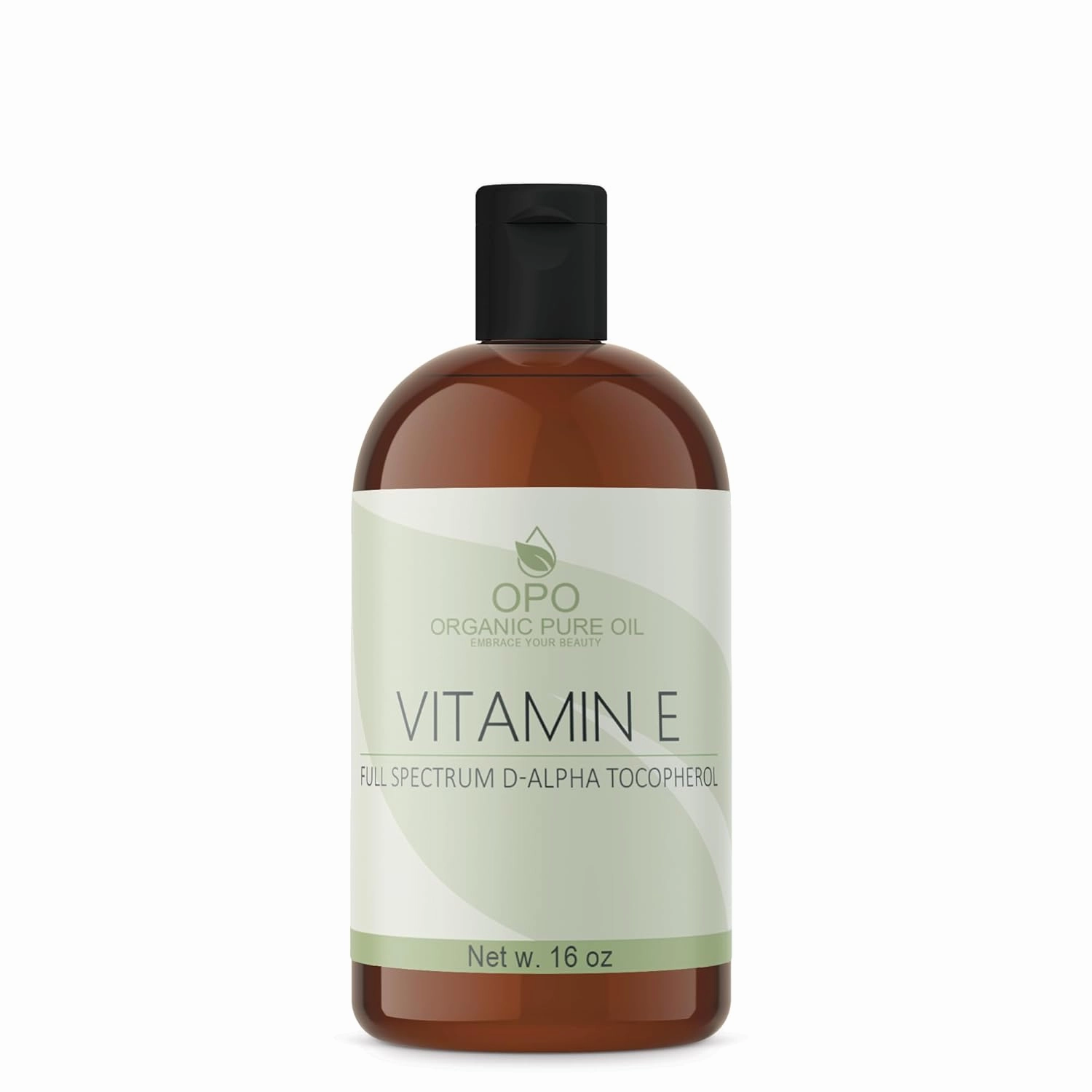 OPO Vitamin E Oil - Pure Full Spectrum D-Alpha Tocopherol 75,000 IU, Derived from Wheat Germ, Soy-Free for Hair Skin Face Body Nails Cuticles Antioxidant (16 oz)