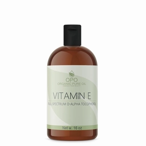 OPO Vitamin E Oil - Pure Full Spectrum D-Alpha Tocopherol 75,000 IU, Derived from Wheat Germ, Soy-Free for Hair Skin Face Body Nails Cuticles Antioxidant (16 oz)