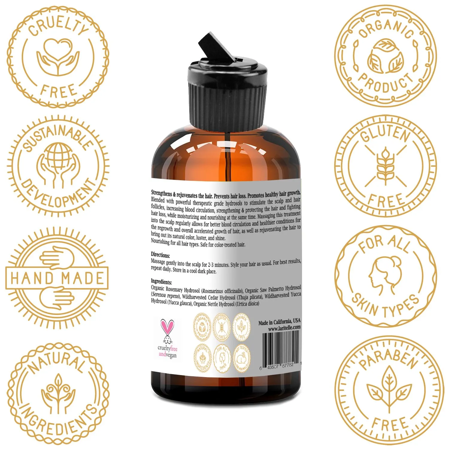 Organic Post-Shampoo Hair Strengthening & Scalp Toning Treatment for Men & Women 3 x 2 oz | Fortifying, Strengthening & Rejuvenating | Stops Hair Shedding, Promotes New Hair Growth