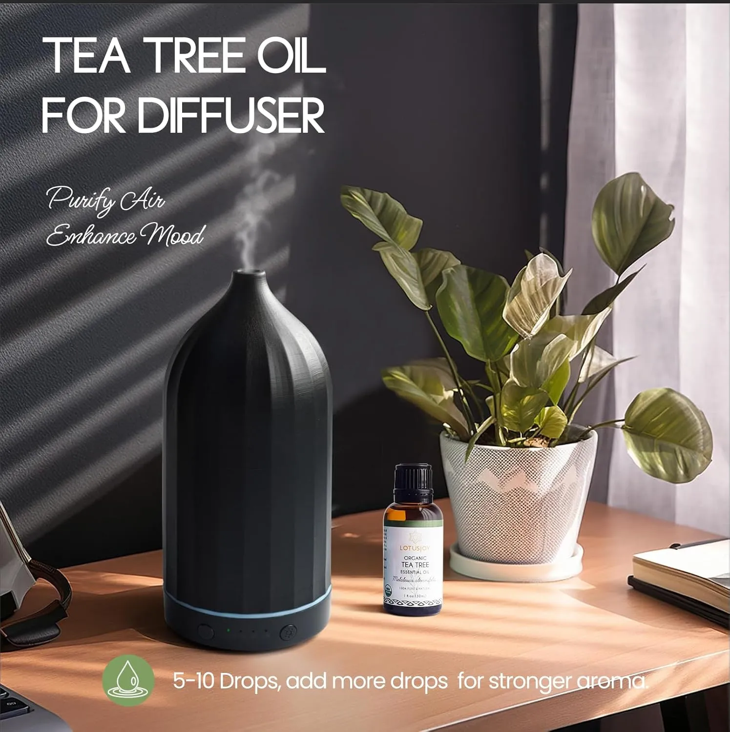 Organic Tea Tree Oil for Skin, Hair, Face, Scalp, Nails, 100% Pure Australian Tea Tree Essential Oil for Spray, Diffuser -1 Oz