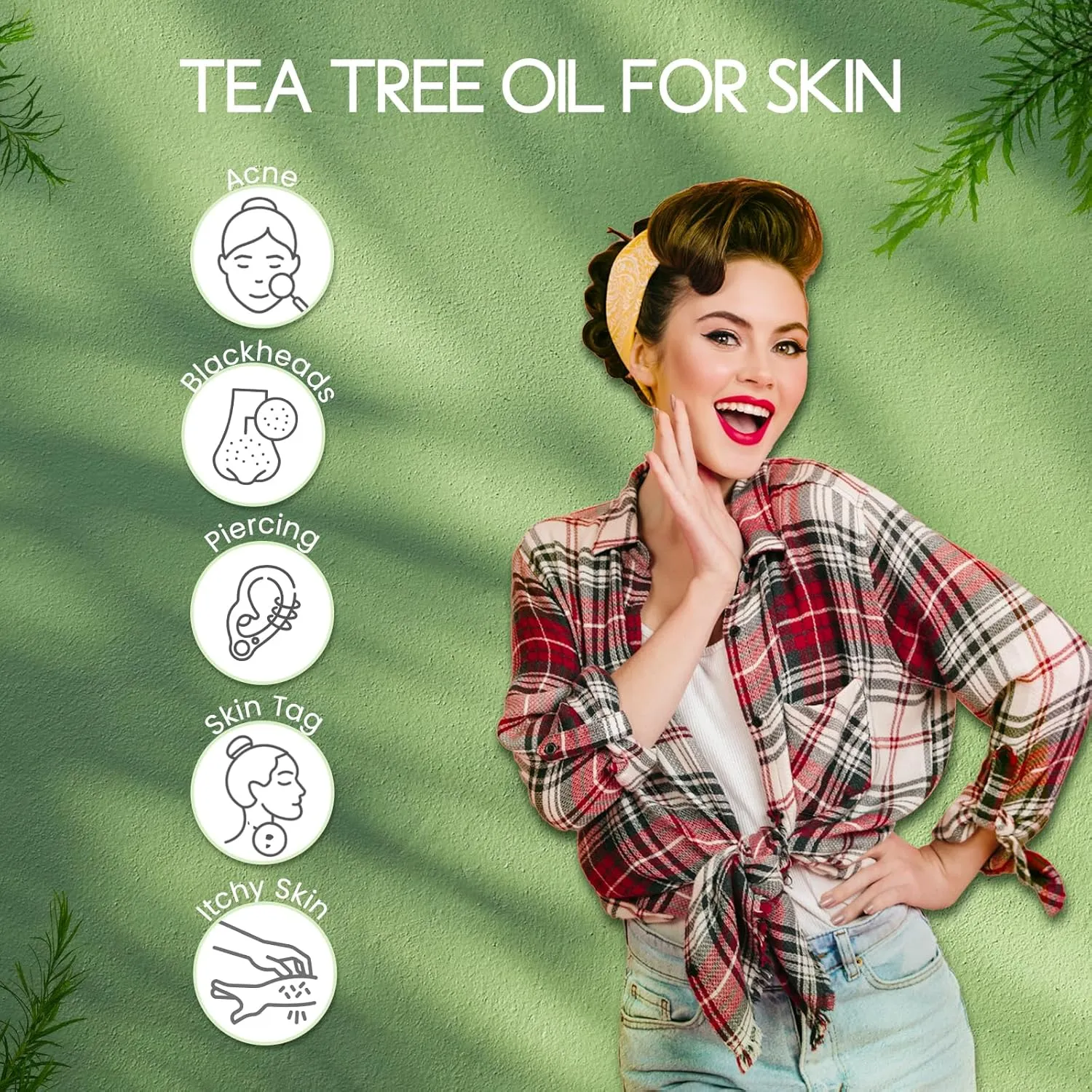 Organic Tea Tree Oil for Skin, Hair, Face, Scalp, Nails, 100% Pure Australian Tea Tree Essential Oil for Spray, Diffuser -1 Oz