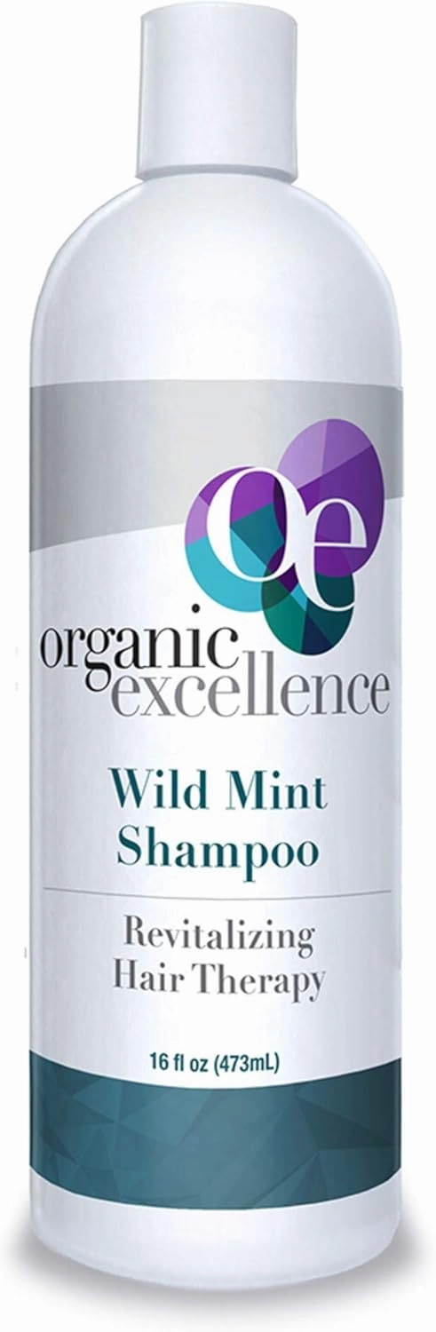 Organic Excellence WILD MINT SHAMPOO, Chemical and Sulfate Free, All Natural Color Safe - 16 oz