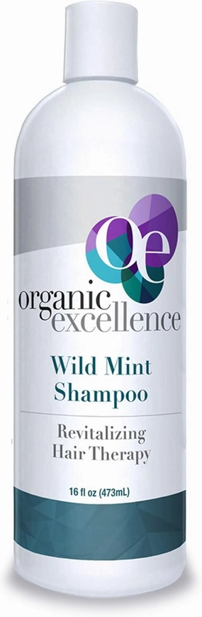 Organic Excellence WILD MINT SHAMPOO, Chemical and Sulfate Free, All Natural Color Safe - 16 oz