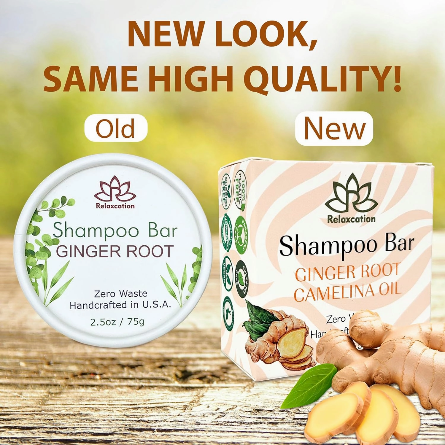 Organic Ginger Hair Growth Solid Shampoo Bar for Regrowth Hair | GINGER ROOT, CAMELINA OIL, TURMERIC, LEMONGRASS | Anti Hair Loss Shampoo, Anti-Dandruff and Anti-Itching | USA MADE (2 pack)