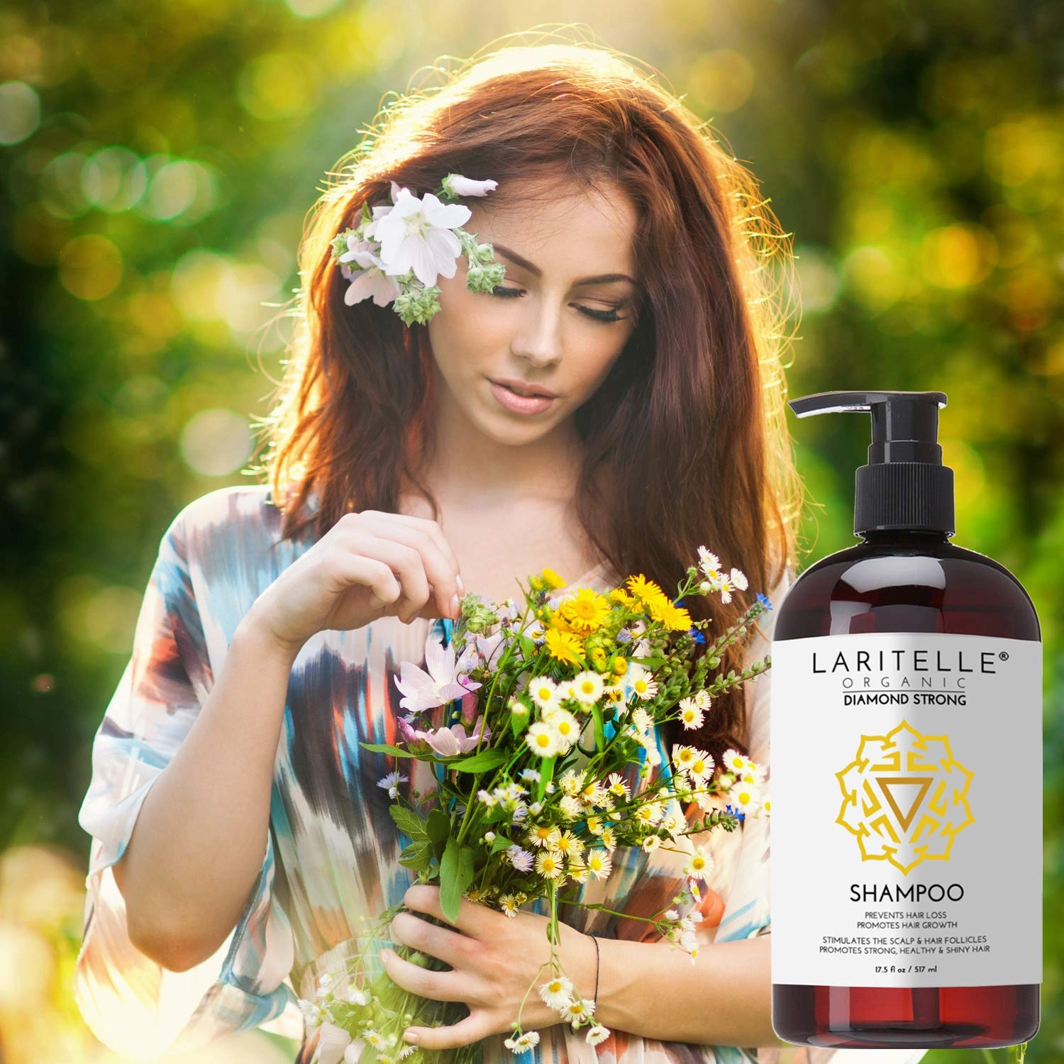Organic Shampoo 17.5 oz. Argan Oil, Ginger, Cedarwood. Promotes Hair Growth, Prevents Hair Loss. GF