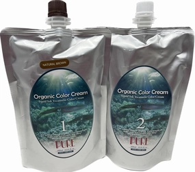 Organic Squid Ink Treatment Color Cream 1st 500ml   2nd 500ml for Gray Hair Cover, No Scalp Pain with Fast Result (Natural Brown, 500 ML)