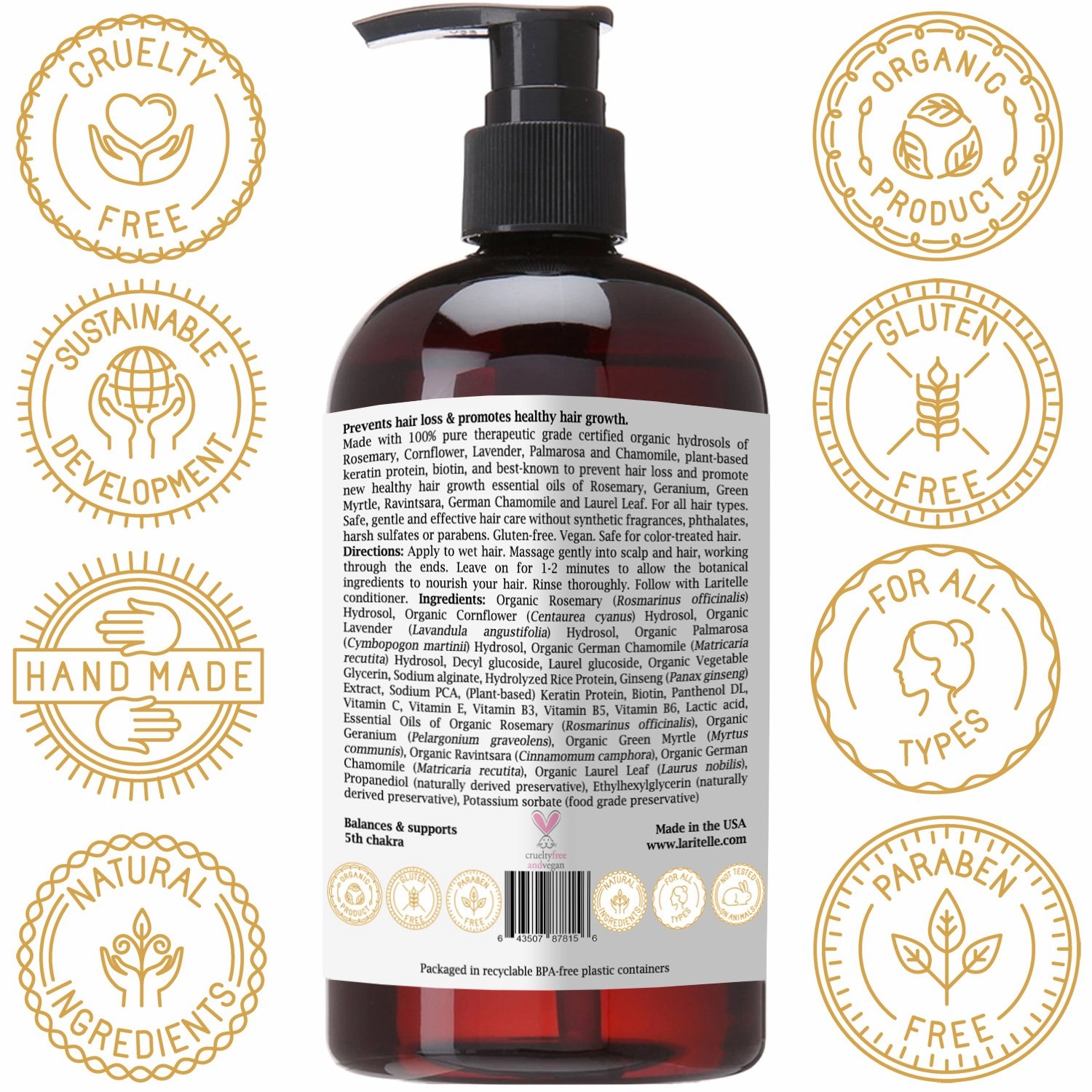 Organic Strengthening Hair Loss Prevention Shampoo Silk Velvet | Chamomile, Geranium, Biotin, Plant-based Keratin   Follicle Stimulating Rosemary, Ravintsara & Myrtle