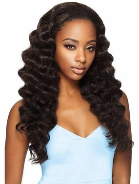 OUTRE Synthetic Hair Half Wig Quick Weave Ashani (1B)