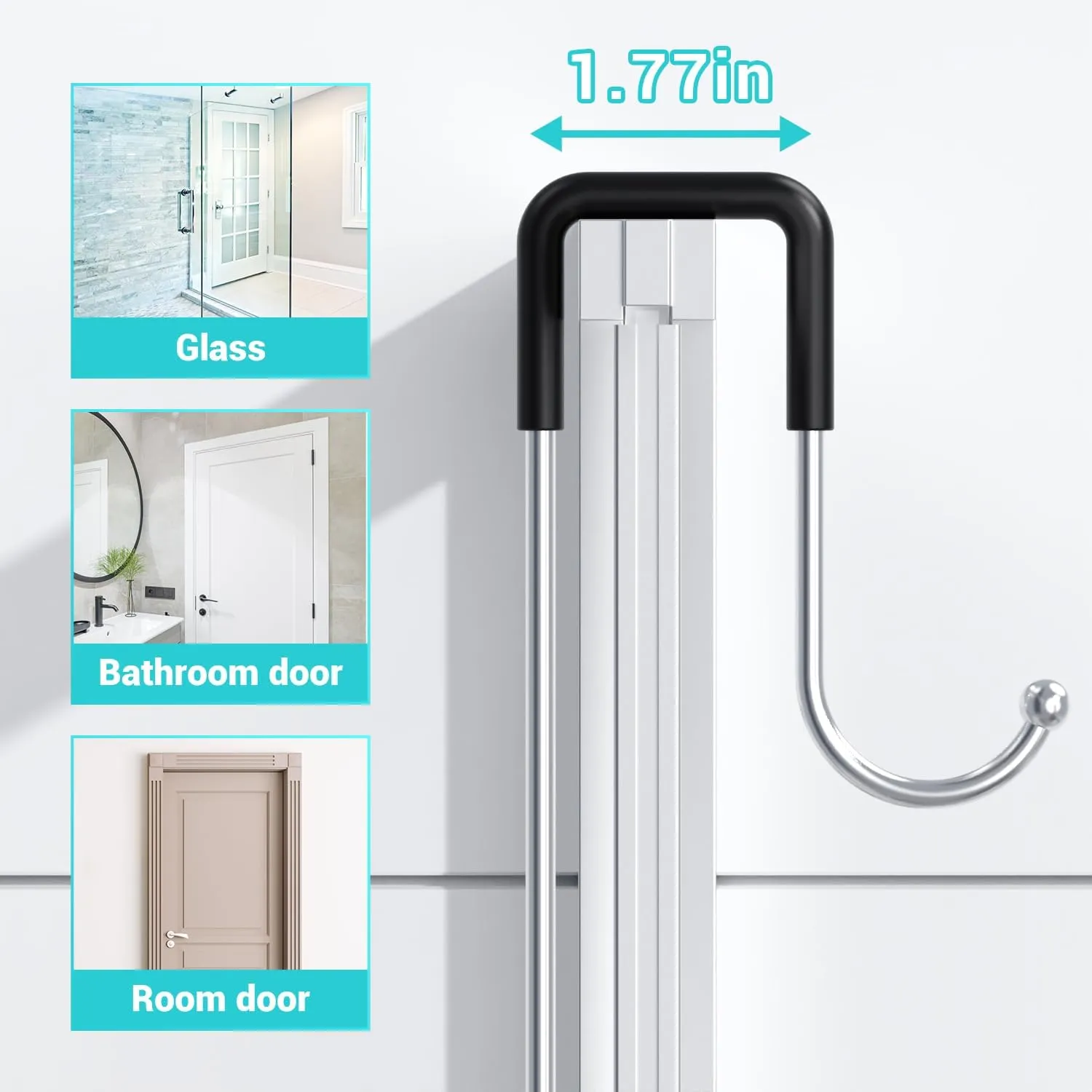 Over the Door Hanging Shower Caddy: Rustproof Hanging Organizer over the Door - No Drilling Bathroom Rack for Inside Shower Chrome