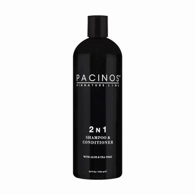 Pacinos 2-n-1 Shampoo and Conditioner with Aloe Vera and Tea Tree Extract - Hair Grooming with Strengthening and Conditioning Formula - 16 oz / 473 ml